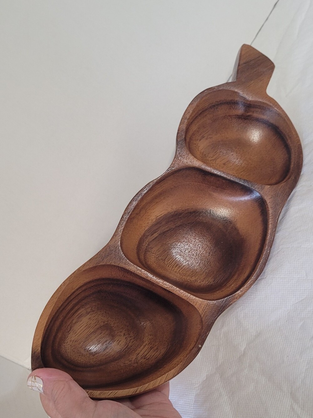 Vintage Monkey Wood 3-Section Serving Tray - Brown